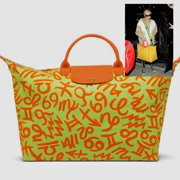 Longchamp Handbags - Jeremy Scott x Longchamp LePliage Zodiac (2015) Worn by Miley Cyrus | Pre-Loved♡